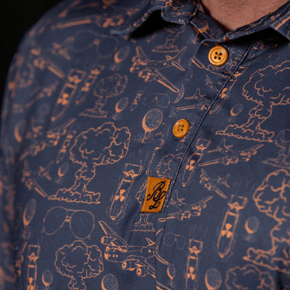 Dropping Bombs Golf Polo - Grey / Copper