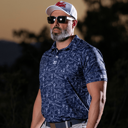 Dropping Bombs Golf Polo - Navy