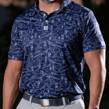 Dropping Bombs Golf Polo - Navy