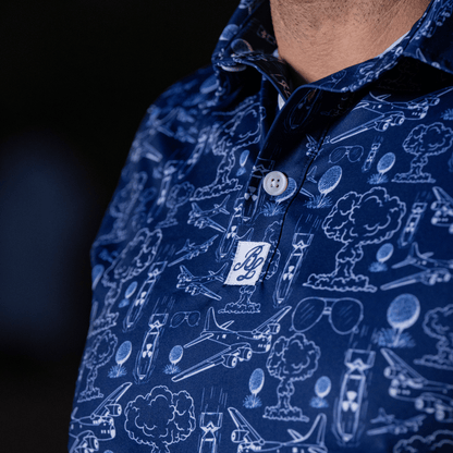 Dropping Bombs Golf Polo - Navy