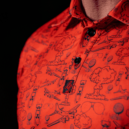 Dropping Bombs Golf Polo - Red