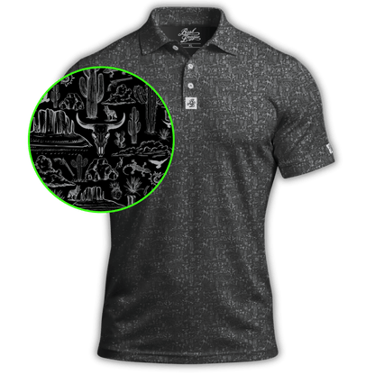 The Desert Golf Polo - Black / Silver