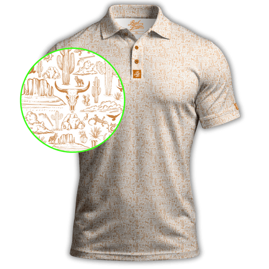 *NEW* The Desert Golf Polo - White / Copper