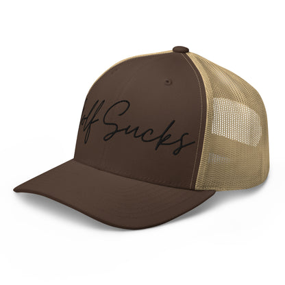 Golf Sucks Trucker Black