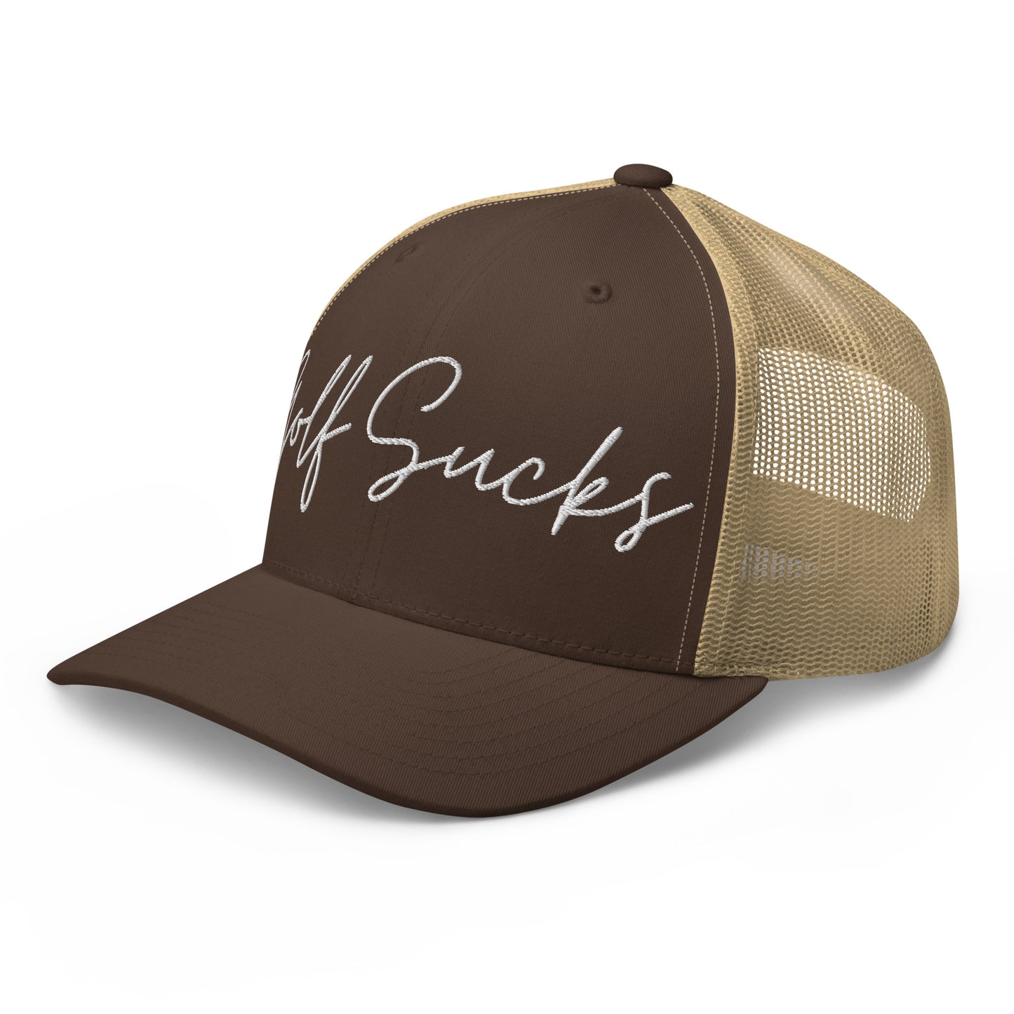 Golf Sucks Trucker White