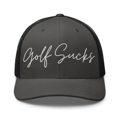 Golf Sucks Trucker White