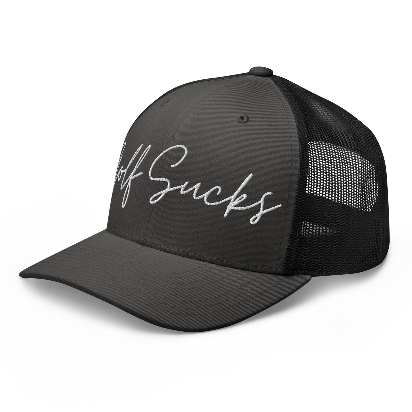 Golf Sucks Trucker White