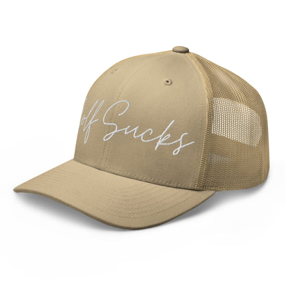 Golf Sucks Trucker White