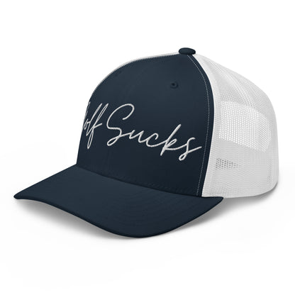 Golf Sucks Trucker White