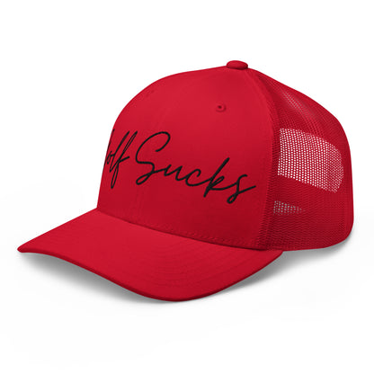 Golf Sucks Trucker Black