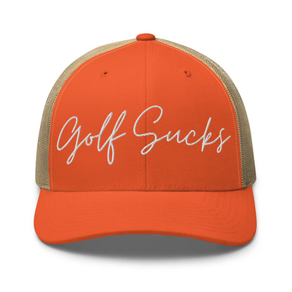 Golf Sucks Trucker White