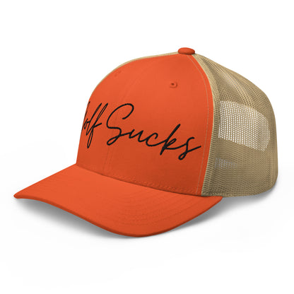 Golf Sucks Trucker Black