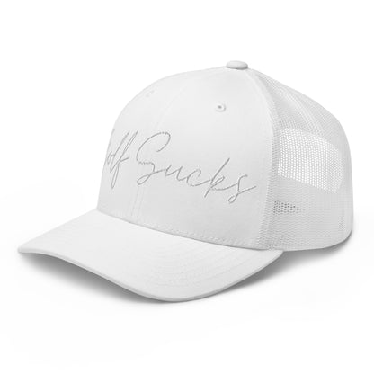 Golf Sucks Trucker White